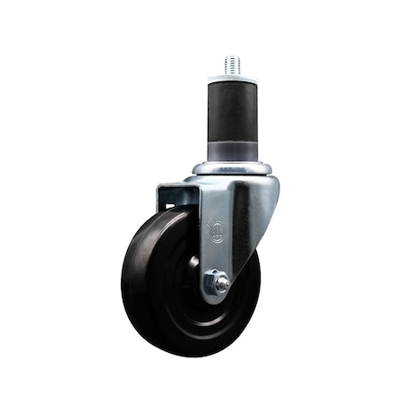 Service Caster 4'' SS Soft Rubber Wheel Swivel 1-5/8'' Expanding Stem Caster SCC-SSEX20S414-SRS-158